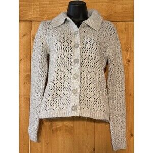 Anne Klein Knit Cardigan Gray Size M